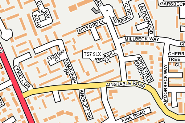 TS7 9LX map - OS OpenMap – Local (Ordnance Survey)