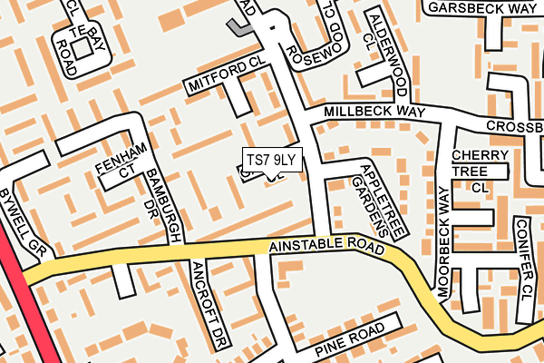 TS7 9LY map - OS OpenMap – Local (Ordnance Survey)