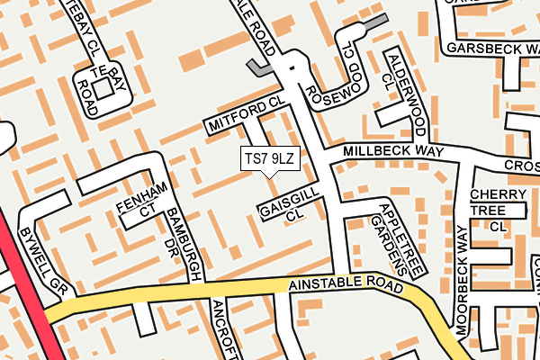 TS7 9LZ map - OS OpenMap – Local (Ordnance Survey)