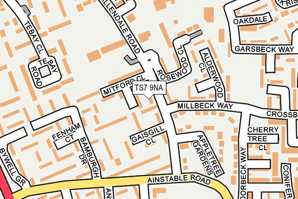 TS7 9NA map - OS OpenMap – Local (Ordnance Survey)