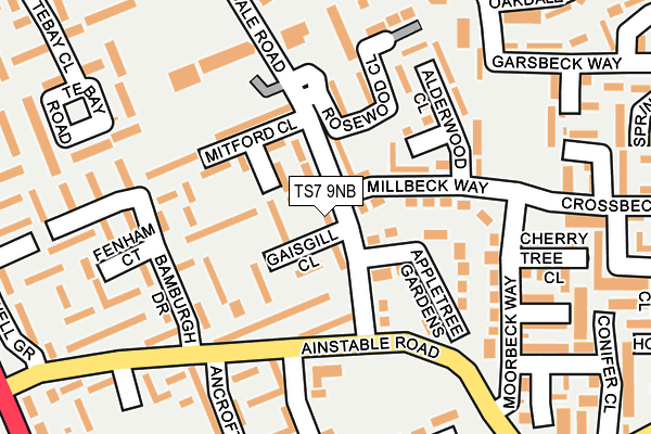 TS7 9NB map - OS OpenMap – Local (Ordnance Survey)