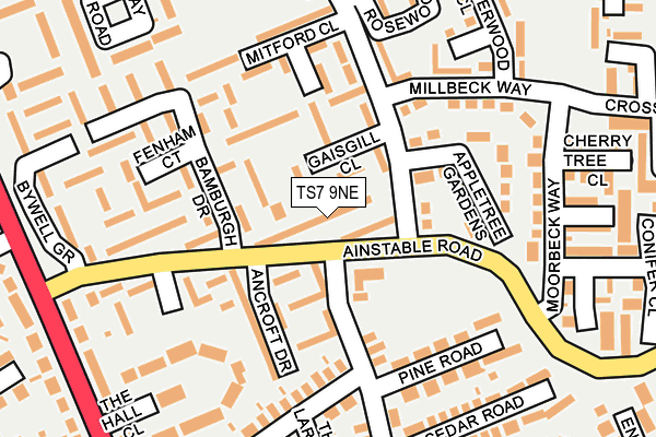 TS7 9NE map - OS OpenMap – Local (Ordnance Survey)