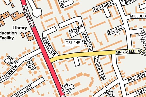 TS7 9NF map - OS OpenMap – Local (Ordnance Survey)