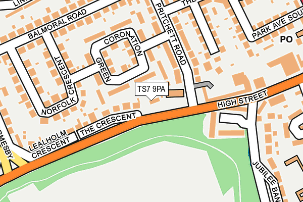 TS7 9PA map - OS OpenMap – Local (Ordnance Survey)