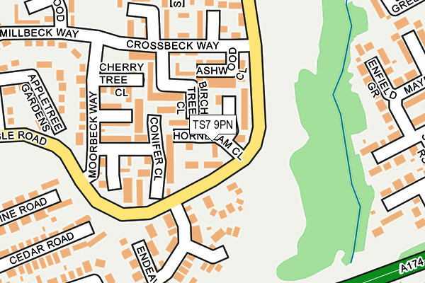 TS7 9PN map - OS OpenMap – Local (Ordnance Survey)