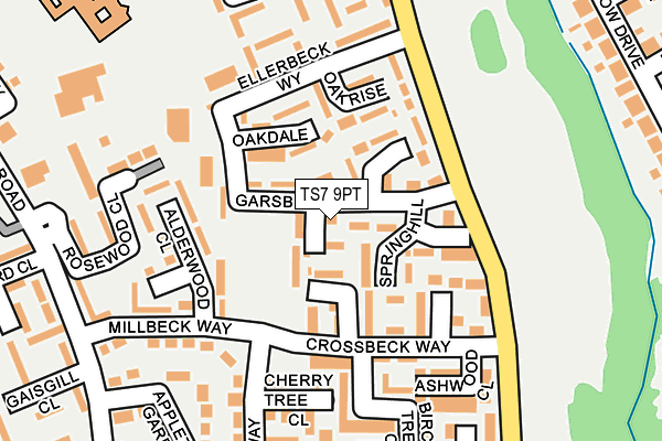 TS7 9PT map - OS OpenMap – Local (Ordnance Survey)