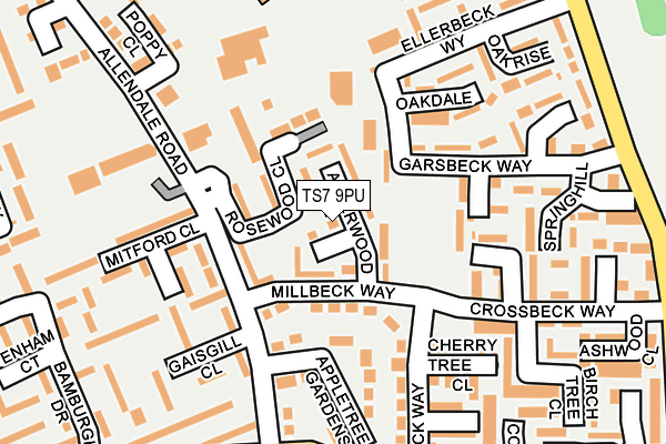 TS7 9PU map - OS OpenMap – Local (Ordnance Survey)