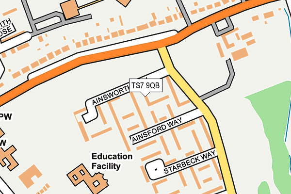 TS7 9QB map - OS OpenMap – Local (Ordnance Survey)