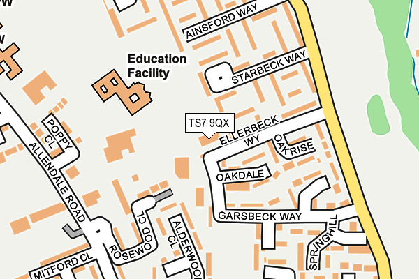 TS7 9QX map - OS OpenMap – Local (Ordnance Survey)