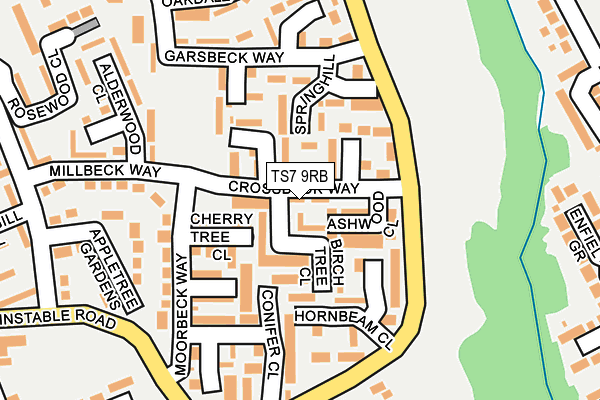 TS7 9RB map - OS OpenMap – Local (Ordnance Survey)