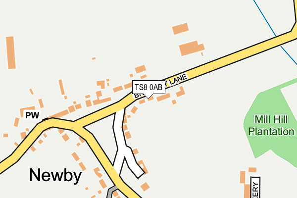 TS8 0AB map - OS OpenMap – Local (Ordnance Survey)