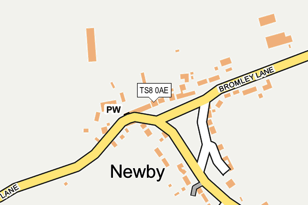 TS8 0AE map - OS OpenMap – Local (Ordnance Survey)