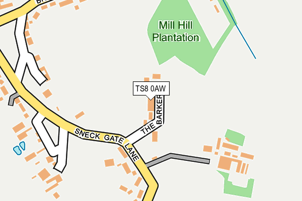 TS8 0AW map - OS OpenMap – Local (Ordnance Survey)