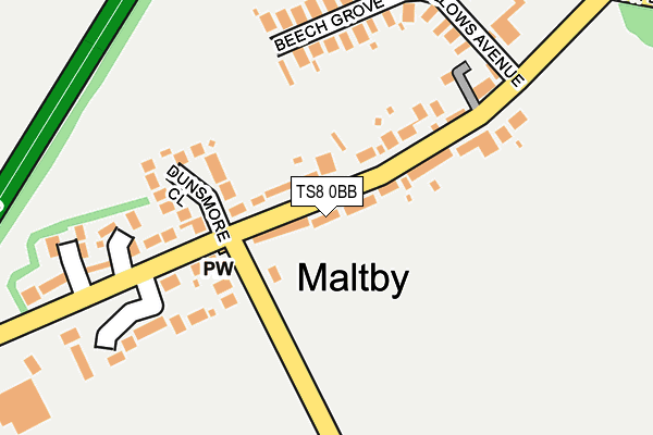 TS8 0BB map - OS OpenMap – Local (Ordnance Survey)