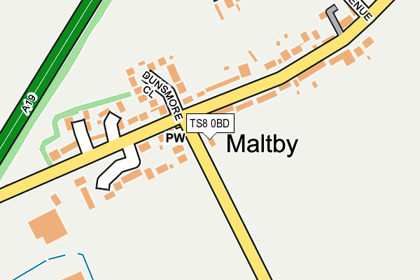 TS8 0BD map - OS OpenMap – Local (Ordnance Survey)