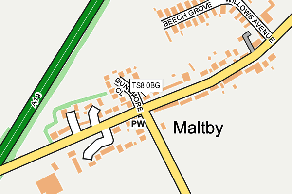 TS8 0BG map - OS OpenMap – Local (Ordnance Survey)