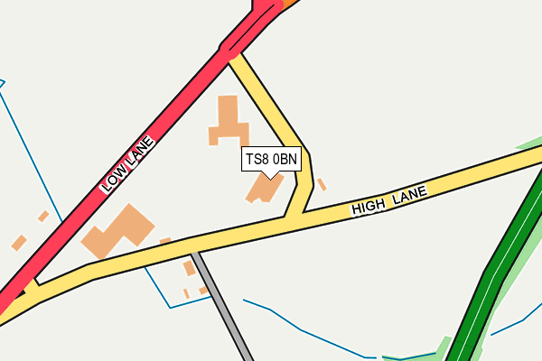 TS8 0BN map - OS OpenMap – Local (Ordnance Survey)