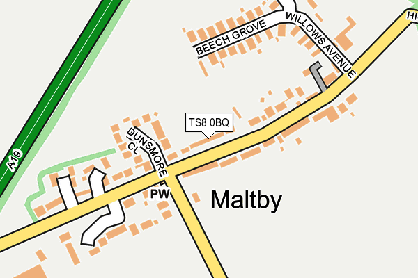 TS8 0BQ map - OS OpenMap – Local (Ordnance Survey)