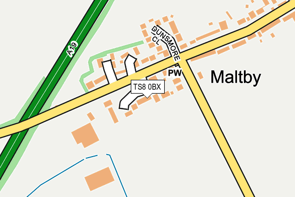 TS8 0BX map - OS OpenMap – Local (Ordnance Survey)