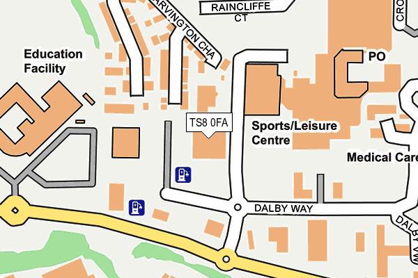 TS8 0FA map - OS OpenMap – Local (Ordnance Survey)