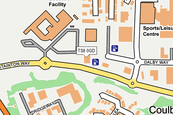 TS8 0GD map - OS OpenMap – Local (Ordnance Survey)