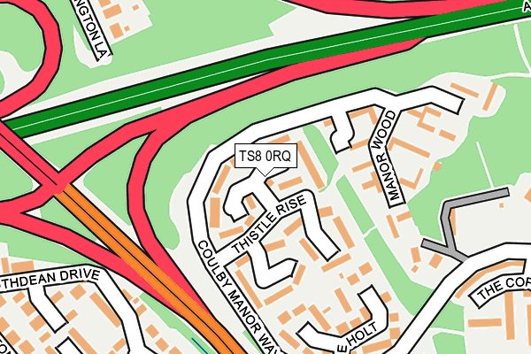 TS8 0RQ map - OS OpenMap – Local (Ordnance Survey)