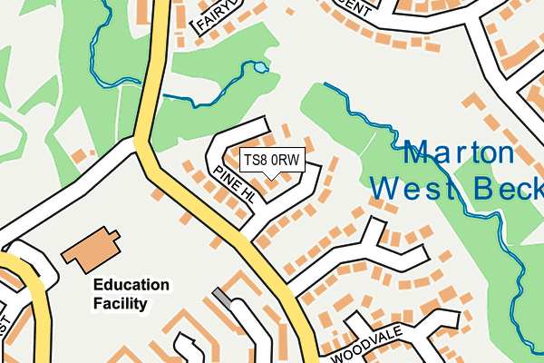 TS8 0RW map - OS OpenMap – Local (Ordnance Survey)