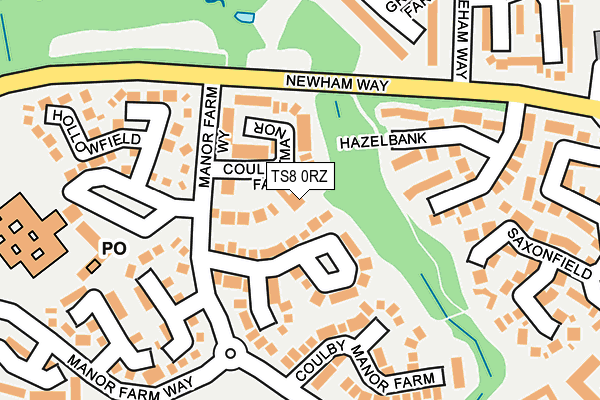 TS8 0RZ map - OS OpenMap – Local (Ordnance Survey)