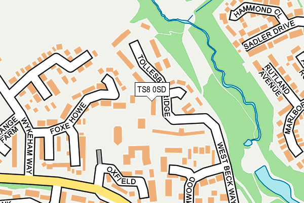 TS8 0SD map - OS OpenMap – Local (Ordnance Survey)