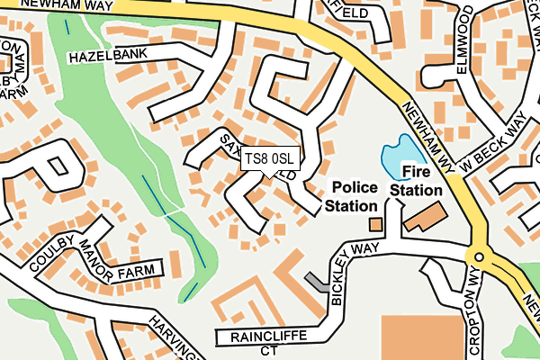 TS8 0SL map - OS OpenMap – Local (Ordnance Survey)