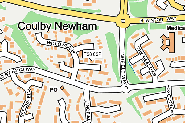 TS8 0SP map - OS OpenMap – Local (Ordnance Survey)