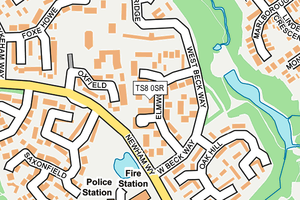 TS8 0SR map - OS OpenMap – Local (Ordnance Survey)
