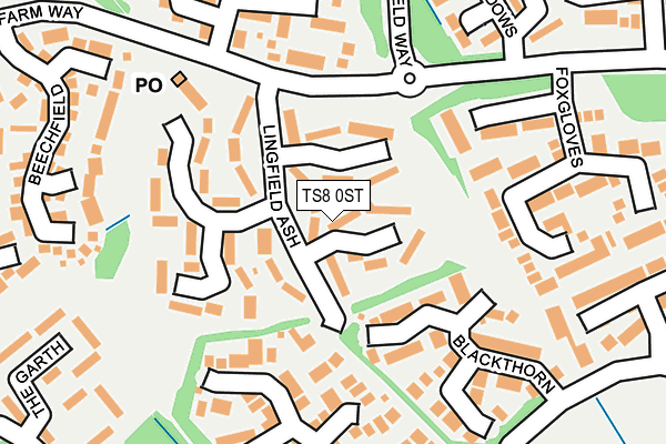 TS8 0ST map - OS OpenMap – Local (Ordnance Survey)