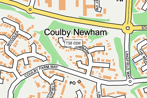 TS8 0SW map - OS OpenMap – Local (Ordnance Survey)