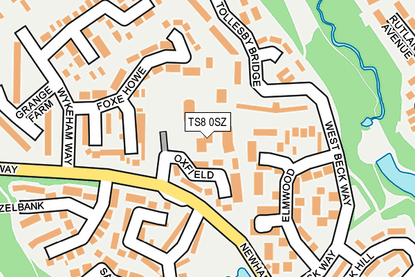 TS8 0SZ map - OS OpenMap – Local (Ordnance Survey)