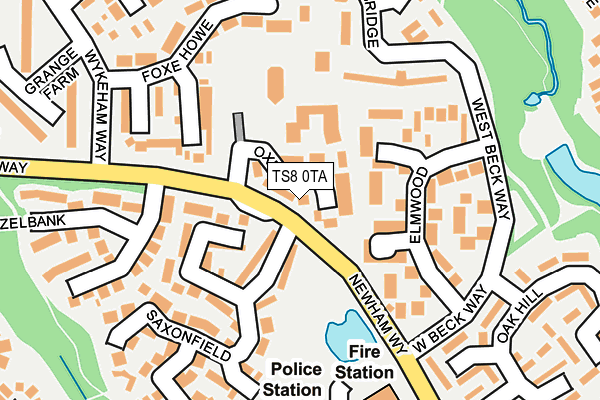 TS8 0TA map - OS OpenMap – Local (Ordnance Survey)