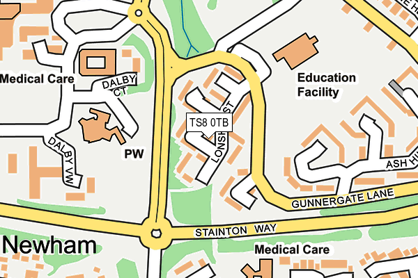 TS8 0TB map - OS OpenMap – Local (Ordnance Survey)