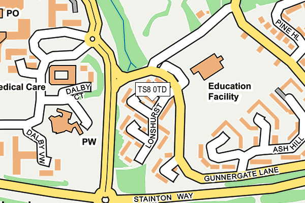 TS8 0TD map - OS OpenMap – Local (Ordnance Survey)