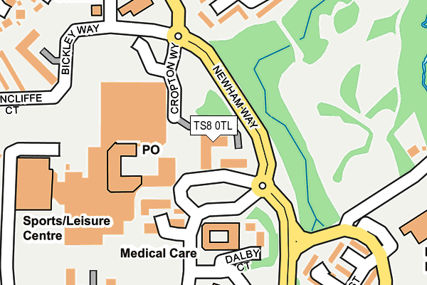 TS8 0TL map - OS OpenMap – Local (Ordnance Survey)