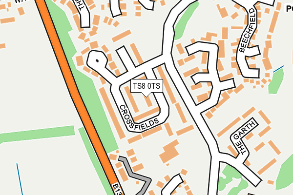 TS8 0TS map - OS OpenMap – Local (Ordnance Survey)