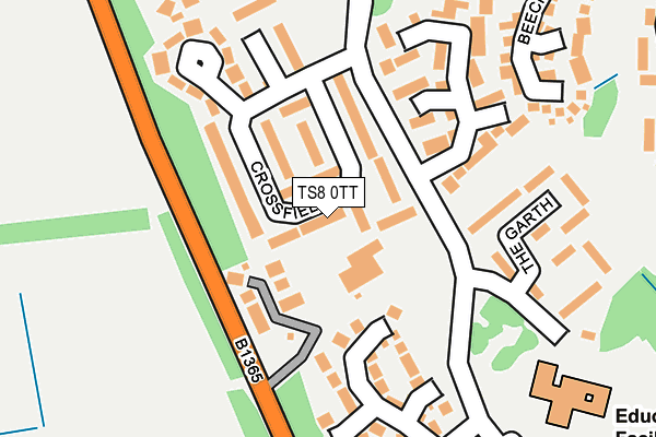 TS8 0TT map - OS OpenMap – Local (Ordnance Survey)