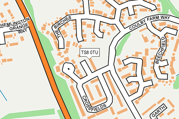 TS8 0TU map - OS OpenMap – Local (Ordnance Survey)