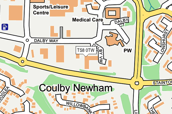 TS8 0TW map - OS OpenMap – Local (Ordnance Survey)