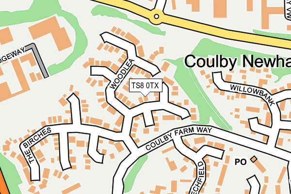 TS8 0TX map - OS OpenMap – Local (Ordnance Survey)