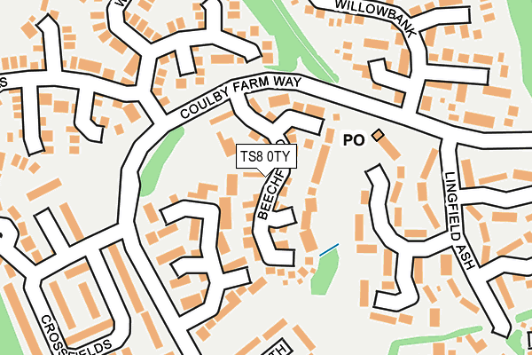 TS8 0TY map - OS OpenMap – Local (Ordnance Survey)