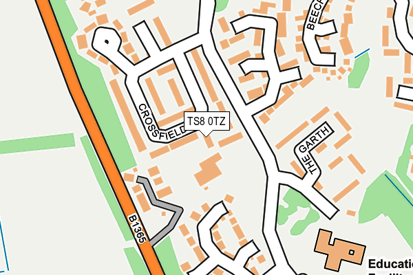 TS8 0TZ map - OS OpenMap – Local (Ordnance Survey)