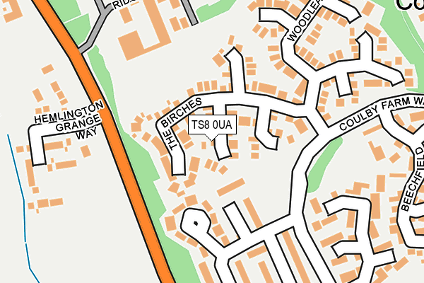 TS8 0UA map - OS OpenMap – Local (Ordnance Survey)