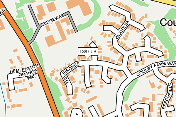 TS8 0UB map - OS OpenMap – Local (Ordnance Survey)