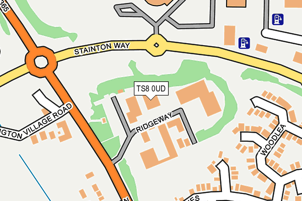 TS8 0UD map - OS OpenMap – Local (Ordnance Survey)