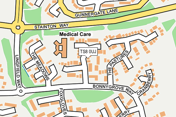 TS8 0UJ map - OS OpenMap – Local (Ordnance Survey)